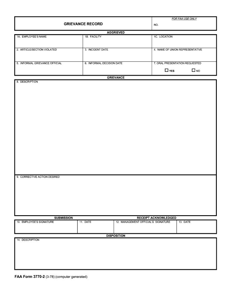 faa form 2730 71 Preview on Page 1.