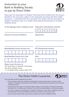 Direct Debit Instruction Form