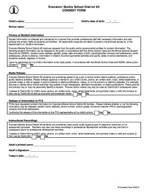 Evanston/Skokie School District 65 Consent Form