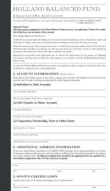 Education IRA Application