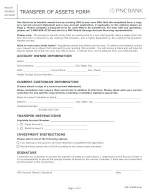 Health Savings Transfer of Assets Form