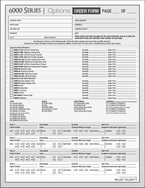 Furniture Order Form