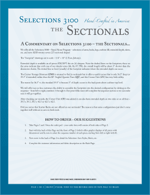 Selections 3100 Sectional Order Form
