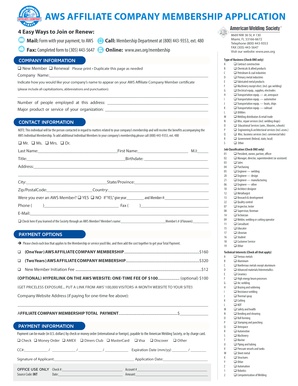AWS Affiliate Company Membership Application