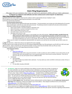 ASIFlex Flexible Spending Account Claim Form