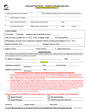 In-ground Pool Permit Application