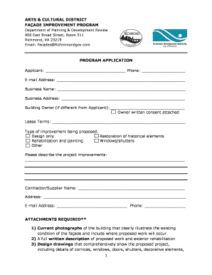 Fa ade Improvement Application Form - City of Richmond