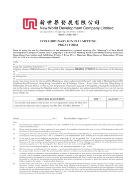 New World Development Proxy Form