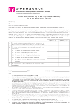 Revised Proxy Form for Annual General Meeting