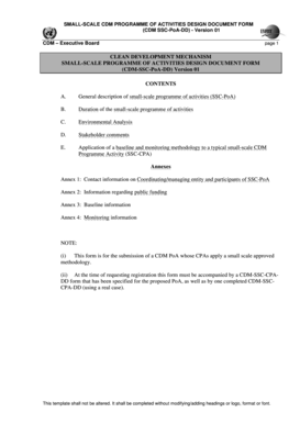 Small-Scale CDM Programme of Activities Design Document Form