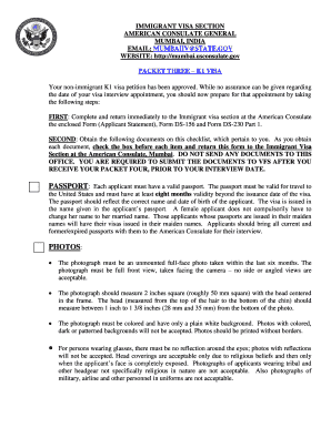 K1 Visa Application Packet Three