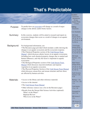 Stream Side Science Lesson Plan: That's Predictable - Utah State ... - extension usu