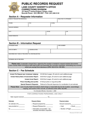 Lane County Public Records Request Form
