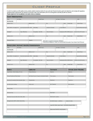 Client Profile and Agreement Form