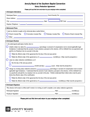 Salary Reduction Agreement