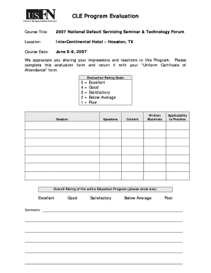 CLE Program Evaluation Form - USFN - usfn