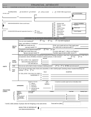 Financial Affidavit for Court Services