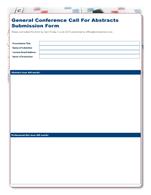 Bio template word - Abstract (max 300 words) Professional Bio (max 200 words) Presentation Title Name of Submitter Contact Email Address Name of Institution General Conference Call For - tertiaryictconference co