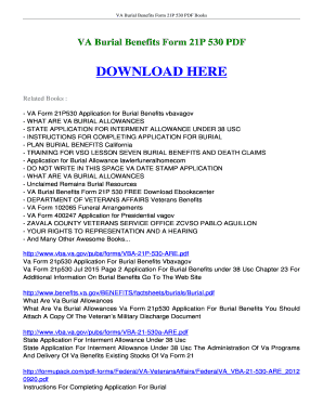fillable online ebookscenter va burial benefits form 21p 530 free va dnr form