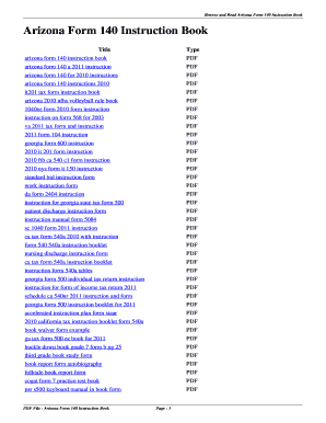 fillable online reghix aurobe arizona form 140 instruction book arizona form 140
