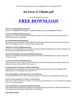 da 31 fillable Forms and Templates - Fillable &amp; Printable Samples ...