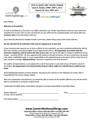 New Patient Forms - Center for Asthma & Allergy