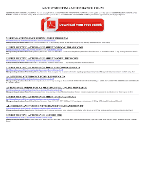 fillable online 12 step meeting attendance form 12 step meeting