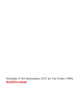Schedule A Nol Instructions 2012 Irs Tax Forms 1040a