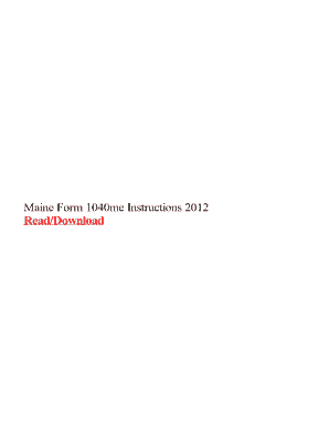 fillable online maine form 1040me instructions 2012 fax email print maine form 1040me