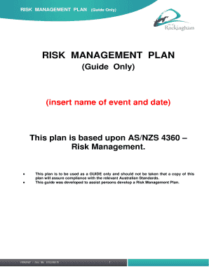 RISK MANAGEMENT PLAN - City of Rockingham