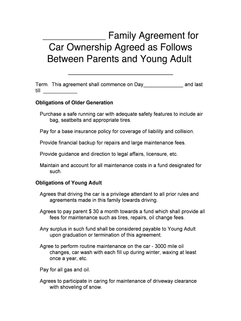 Fillable Online Car OwnershipAgreement Fax Email Print - pdfFiller