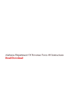 Fillable Online Alabama Department Of Revenue Form 40 Instructions Fax ...