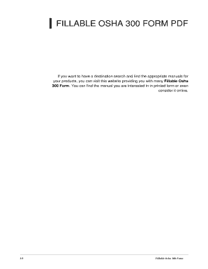 Fillable Online Osha 300 Form - byzfaith.com Fax Email Print - pdfFiller