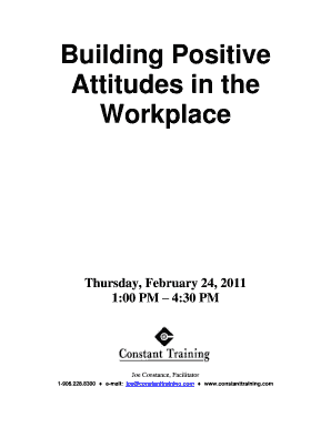 Fillable Online Building Positive Attitudes in the Workplace Fax Email ...