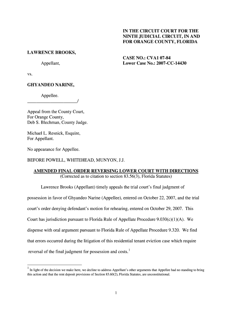 Fillable Online ninthcircuit IN THE CIRCUIT COURT FOR THE NINTH