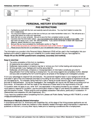 PERSONAL HISTORY STATEMENT - police.cityofboise.org