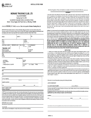 AMERICAN OFFICIAL ENTRY FORM KENNEL CLUBsm - morainetrackingclub