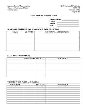 Sales confirmation letter format in word - GUARDRAIL SUBMITTAL FORM Project Number County Division Date - dot state al