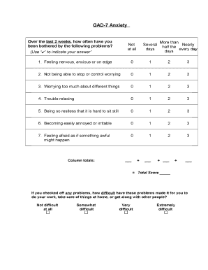 GAD-7 Anxiety Form