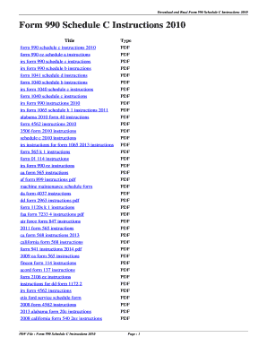 Fillable Online Form 990 Schedule C Instructions 2010. form 990 ...