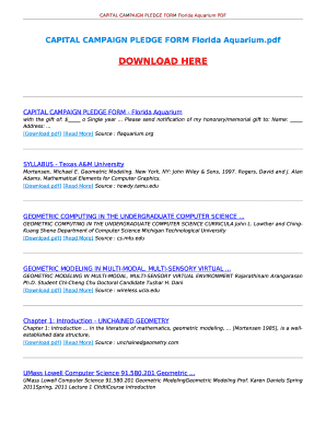 fillable online capital campaign pledge form florida aquarium pledge forms