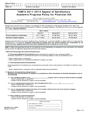 How to write an appeal letter - Academic Progress Policy for Financial Aid - tamiu