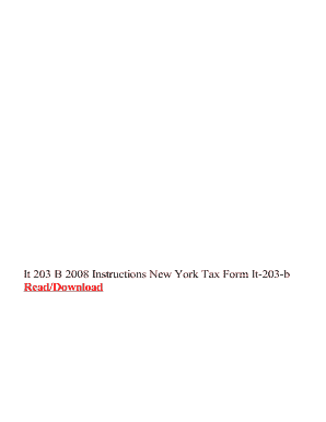 Fillable Online It 203 B 2008 Instructions New York Tax Form It-203-b ...