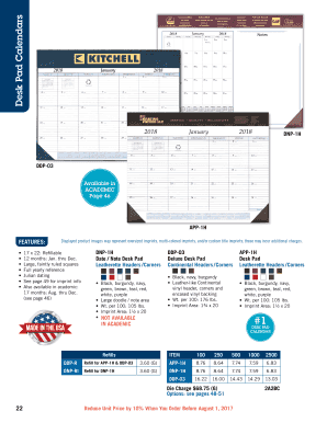 Fillable Online Desk Pad Calendars Fax Email Print - pdfFiller