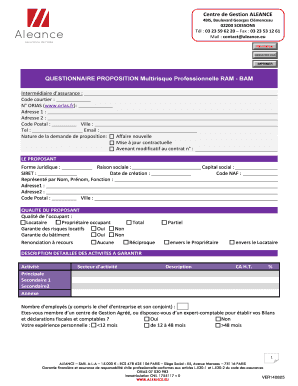 Questionnaire Multirisque Pro Aleance RAM-BAM V140825 - Aleade
