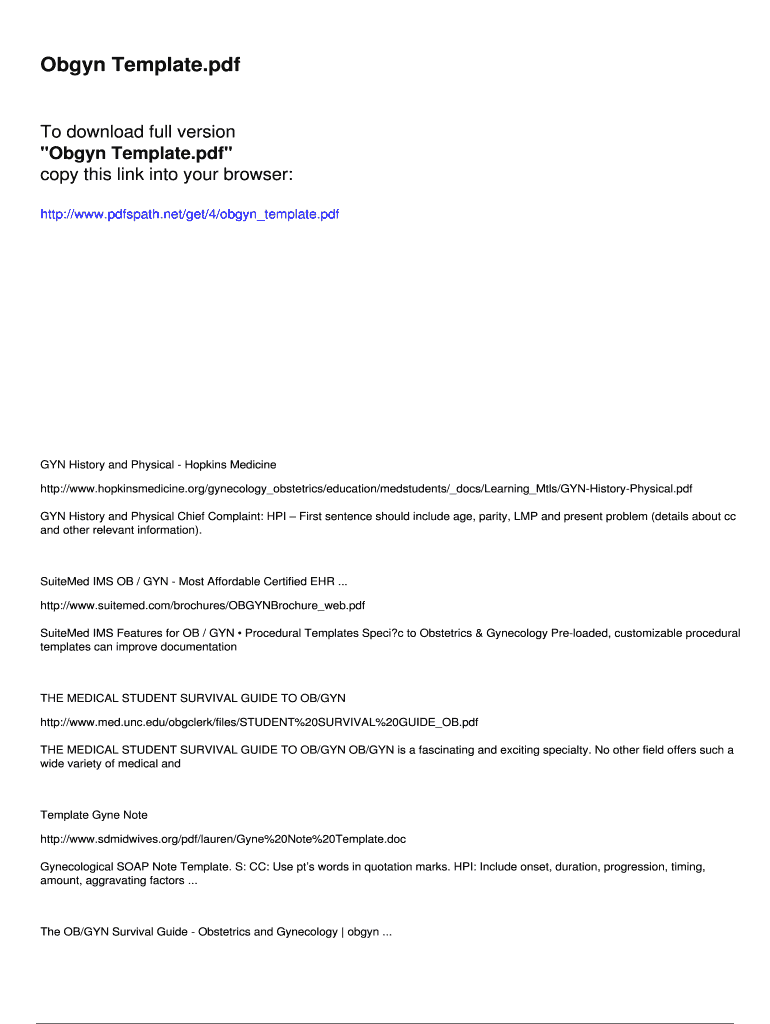 Fillable Online Obgyn Template - Pdfslibforme.com Fax Email Print ...