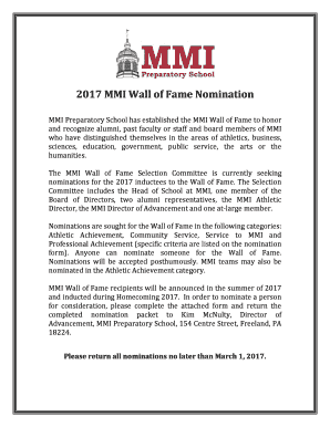 Guest speaker speech - MMI Wall of Fame Nomination Form - mmiprep.org