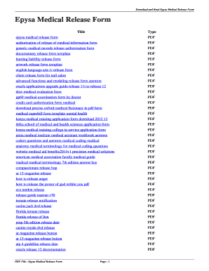epysa medical release form