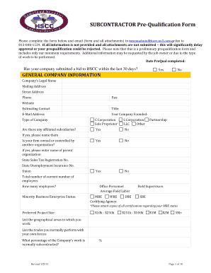 SUBCONTRACTOR Pre-Qualification Form - hscc-no1.com