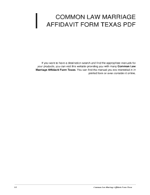 Affidavit of informal marriage form - Common Law Marriage Affidavit Form Texas. common law marriage affidavit form texas